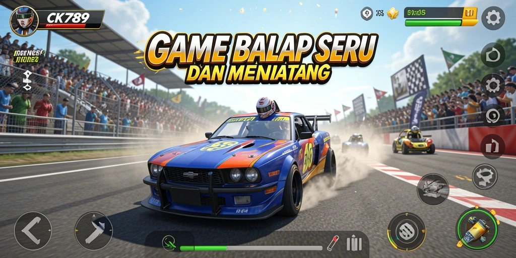 Tampilan permainan CK789 yang menegangkan di lintasan balap.