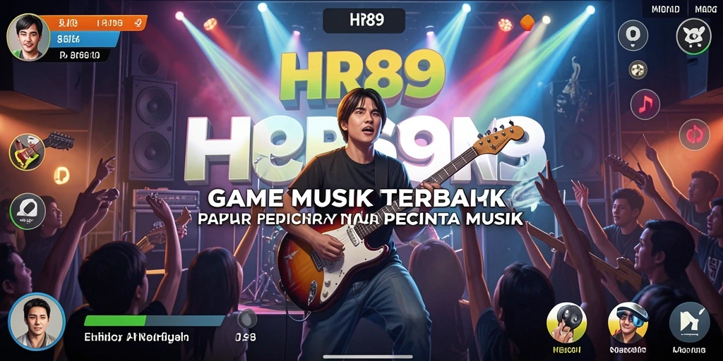 Tampilan gameplay HR89 yang menarik dengan berbagai genre musik.