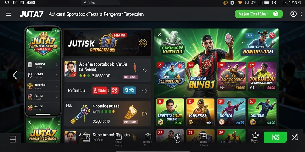 Tampilan antarmuka JUTA7 dalam gameplay Sportsbook yang menarik.