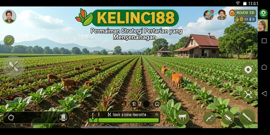 Tampilan gameplay KELINCI88 dengan pertanian yang berkembang.