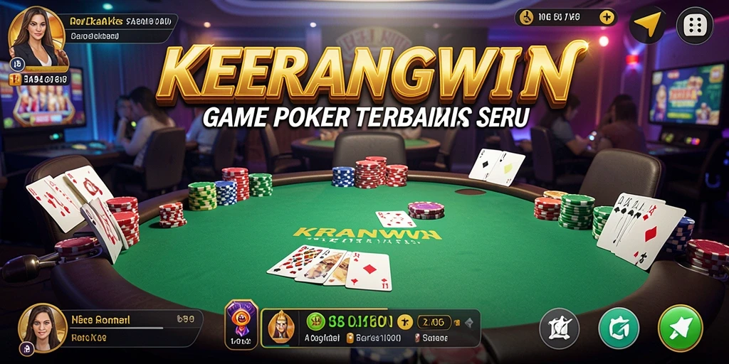Tampilan gameplay KERANGWIN yang menarik saat bermain Poker.