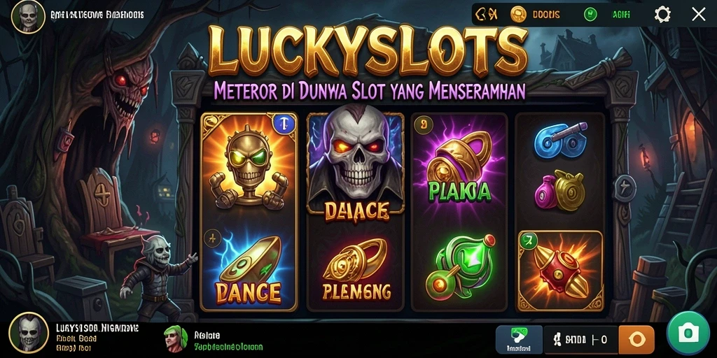 Tampilan gameplay LUCKYSLOTS yang menyeramkan dan mendebarkan.