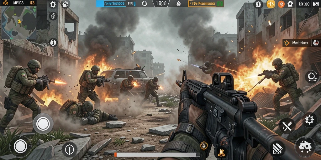 Tampilan mendebarkan saat beraksi dalam pertempuran FPS.