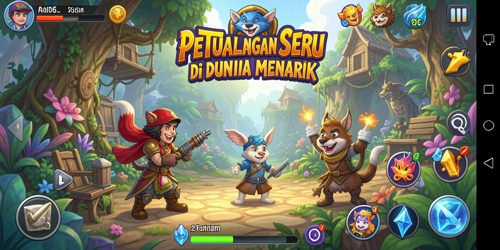 Gameplay N06 yang seru di dunia petualangan yang menakjubkan.