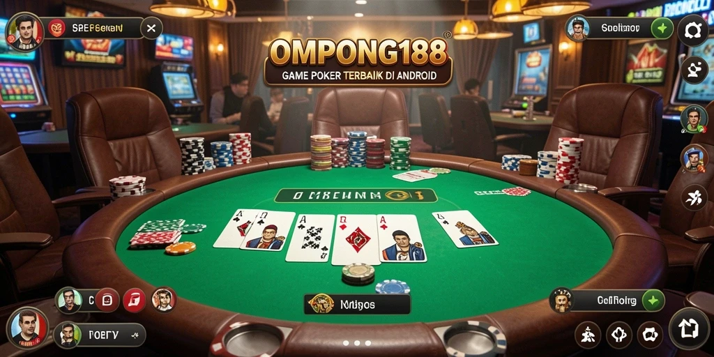 Screenshot gameplay OMPONG188 menampilkan aksi seru di meja Poker.
