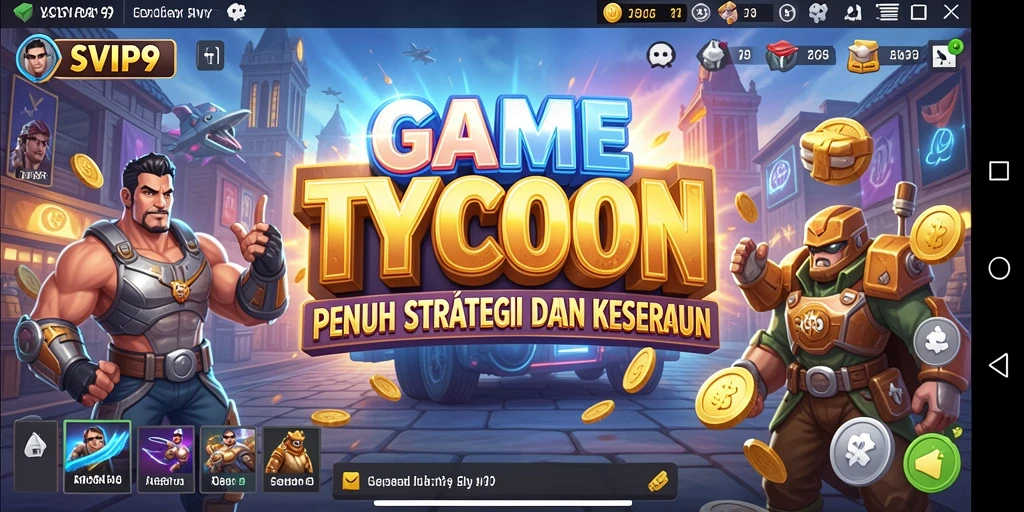 Tampilan gameplay SVIP9 yang menantang dalam mengelola bisnis Tycoon.