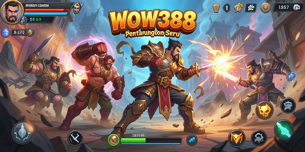 Tampilan seru dalam permainan Fighting dengan berbagai karakter.
